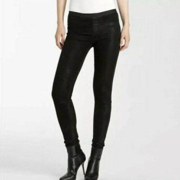 Helmut Lang Black Lamb Leather Low Rise Skinny Pants - Picture 1 of 10